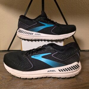 Brooks Ariel 20 Womens Running Shoes Black Blue Size 7.5 Extra Wide 2E